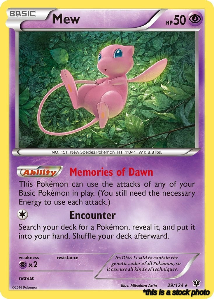 29/124 Mew Holo Rare Reverse Holofoil