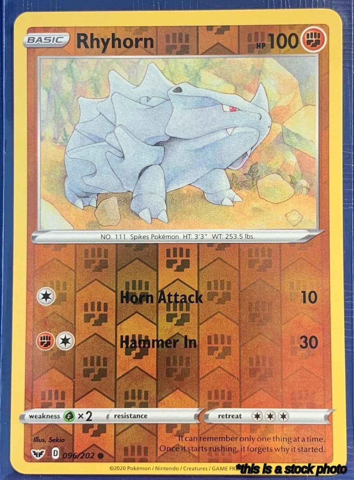 096/202 Rhyhorn (096) Common Reverse Holofoil