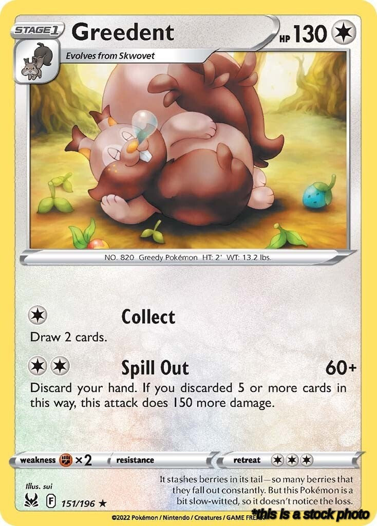 151/196 Greedent Rare Reverse Holofoil