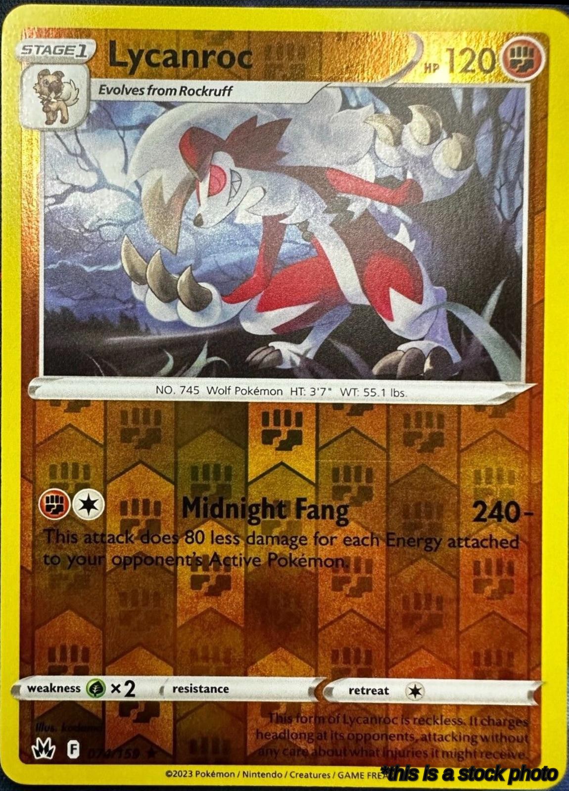 074/159 Lycanroc Rare Reverse Holofoil