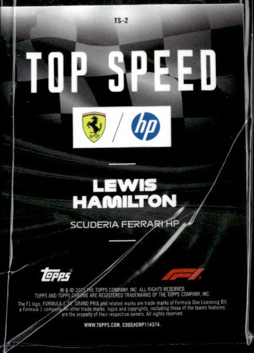 2025 Topps Chrome Formula 1 #TS-2 Lewis Hamilton Top Speed