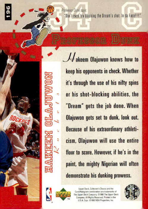 1995-96 Collector's Choice French I #196 Hakeem Olajuwon