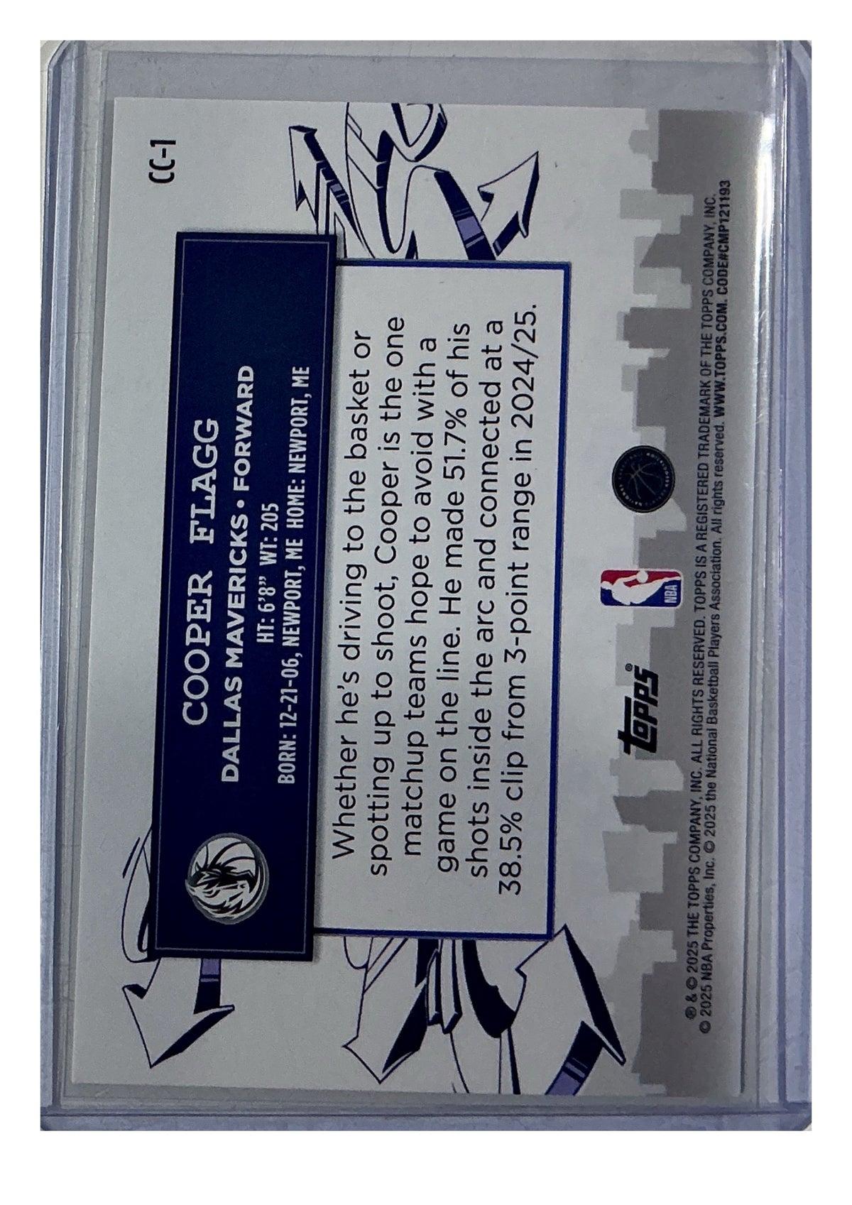 2025-26 Topps #CC-1 Cooper Flagg Clutch City Prospects