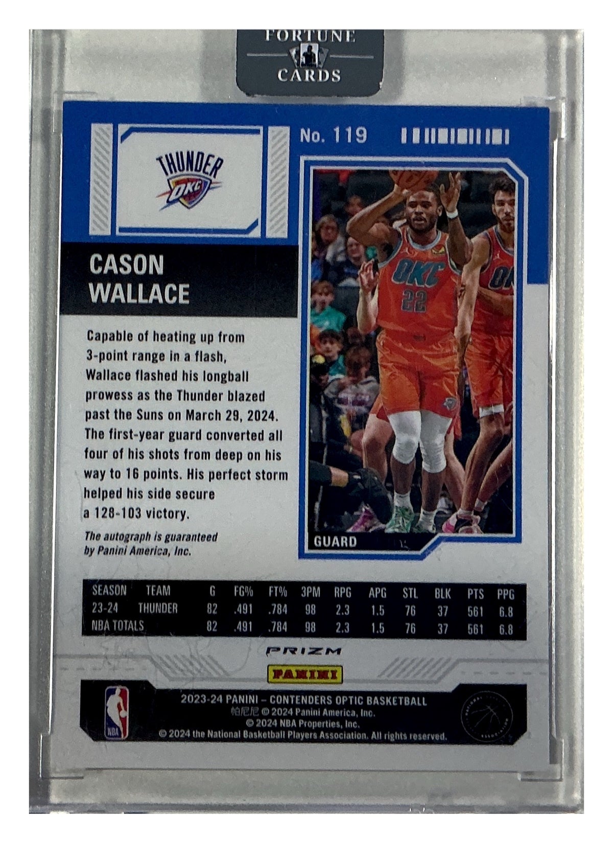 2023-24 Panini Contenders Optic #119 Cason Wallace