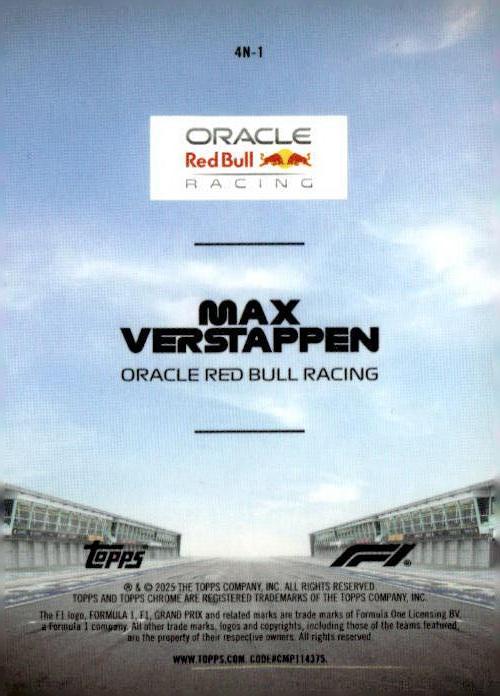 2025 Topps Chrome Formula 1 #4N-1 Max Verstappen 4 & More