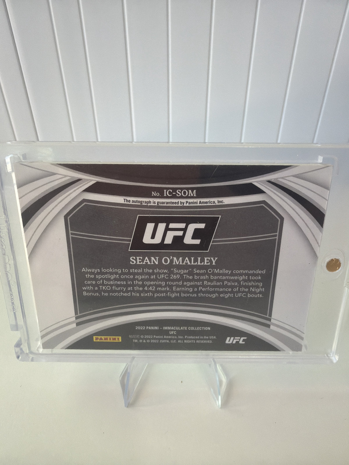 Sean O'Malley Immaculate Celebrations #IC-SOM - 2022 Panini Immaculate UFC #/99