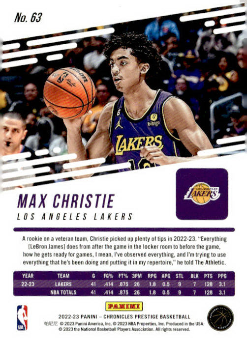 2022-23 Panini Chronicles #63 Max Christie