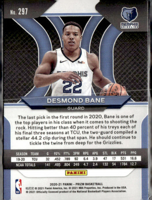 2020-21 Panini Prizm #297 Desmond Bane