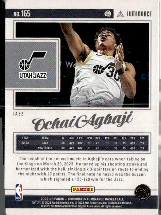 2022-23 Panini Chronicles #165 Ochai Agbaji