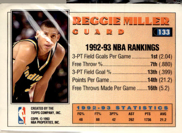 1993-94 Topps #133 Reggie Miller Gold