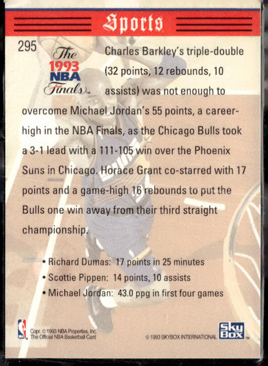 1993-94 Hoops #295 Charles Barkley Fifth Anniversary Gold