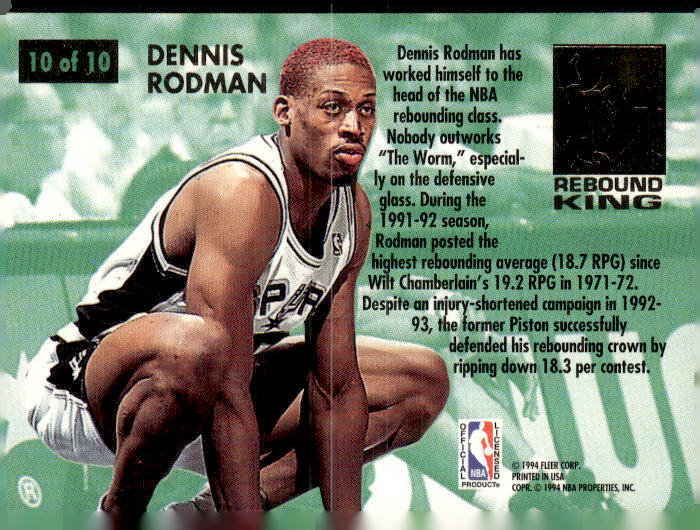1993-94 Ultra #10 Dennis Rodman Rebound Kings