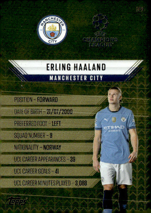 2024-25 Topps Match Attax #GE2 Erling Haaland Gold Edge Edition