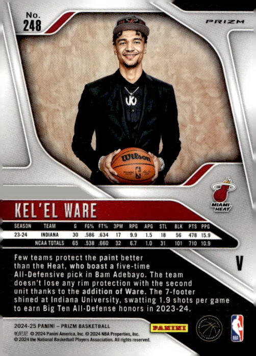 Kel'El Ware 2024-25 Panini Prizm Basketball #248 RC - Miami Heat