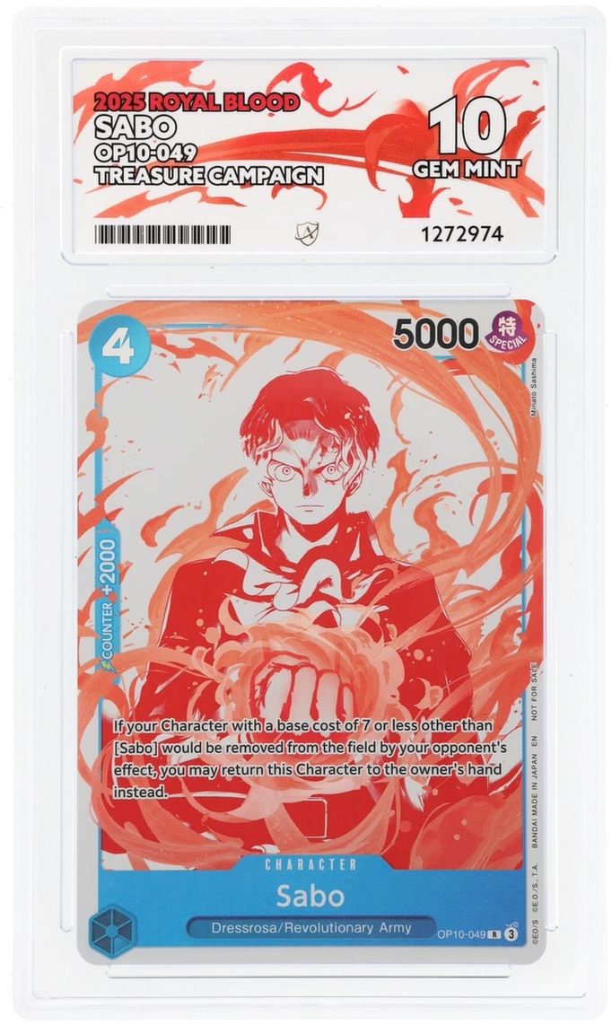 Sabo ACE 10 Gem Mint - OP10-049 Treasure Campaign EN
