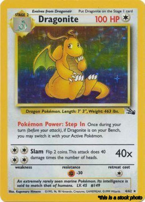 04/62 Dragonite (4) Holo Rare Unlimited Holofoil