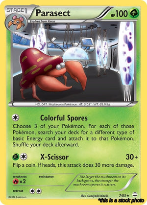 7/83 Parasect Rare Reverse Holofoil