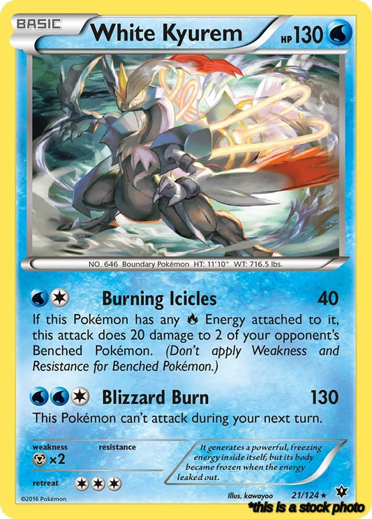 21/124 White Kyurem Holo Rare Reverse Holofoil