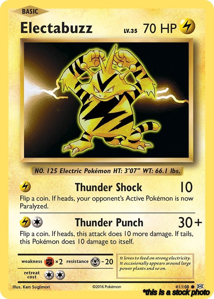 Reverse Holofoil Electabuzz [41/108 Near Mint ]