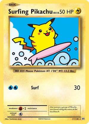 111/108 Surfing Pikachu Secret Rare Normal