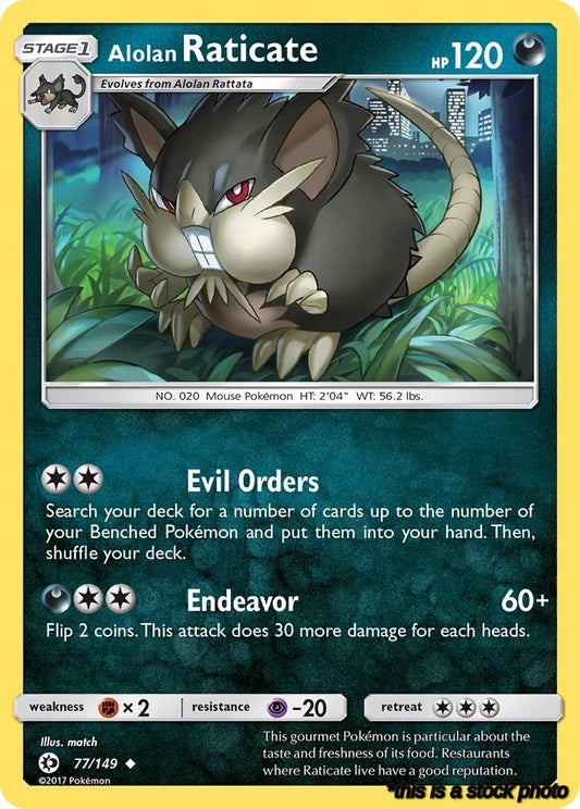 Normal Alolan Raticate [77/149 Lightly Played ]