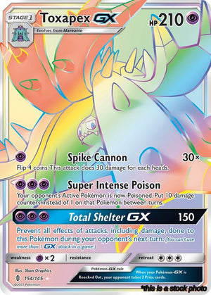154/145 Toxapex GX (Secret) Secret Rare Holofoil