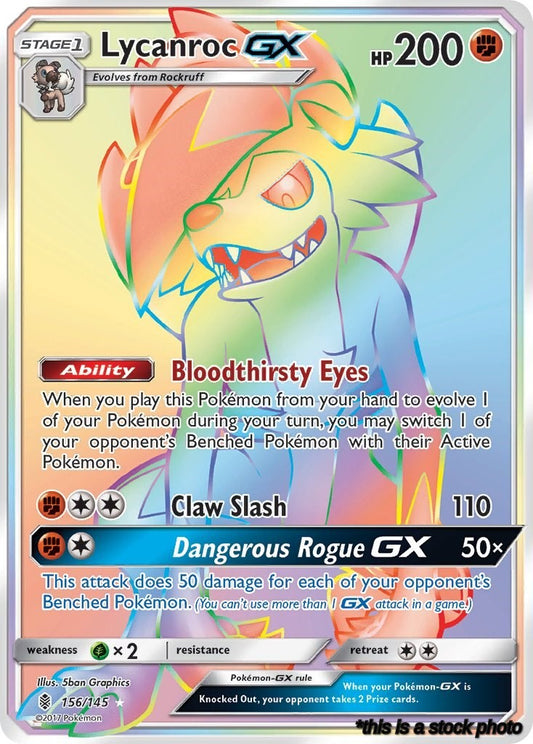 Holofoil Lycanroc GX (Secret) [156/145 Moderately Played ]