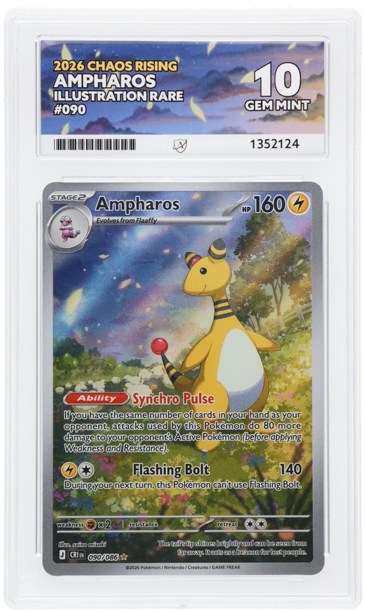 Ampharos 090/086 Illustration Rare Chaos Rising ACE 10 GEM MINT Pokemon Card