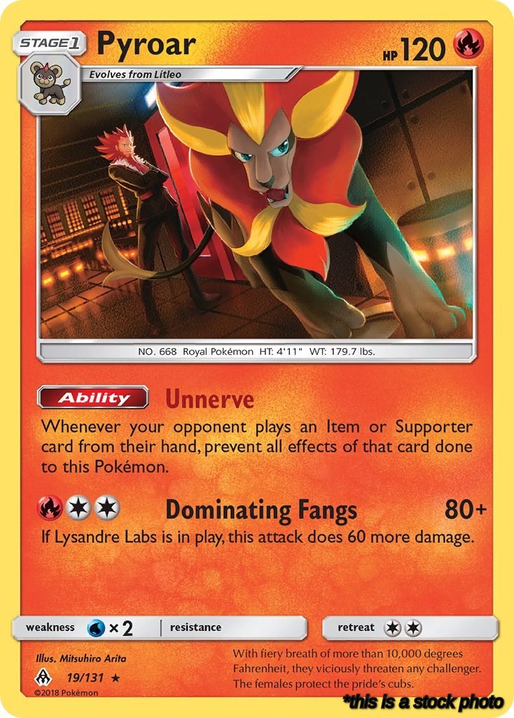 19/131 Pyroar Holo Rare Reverse Holofoil
