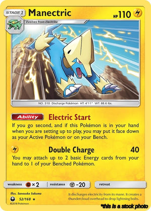 52/168 Manectric Rare Normal