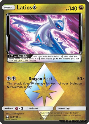 108/168 Latios Prism Star Prism Rare Holofoil