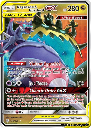 158/236 Naganadel & Guzzlord GX Ultra Rare Holofoil