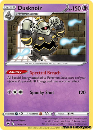 071/185 Dusknoir Holo Rare Holofoil