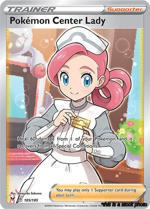 185/185 Pokemon Center Lady (Full Art) Ultra Rare Holofoil