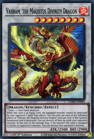 1st Edition Vahram, the Magistus Divinity Dragon [GEIM-EN006 Near Mint] Super Rare