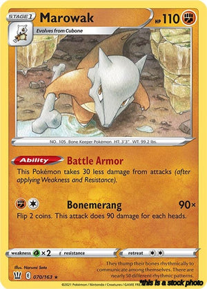 070/163 Marowak Rare Normal