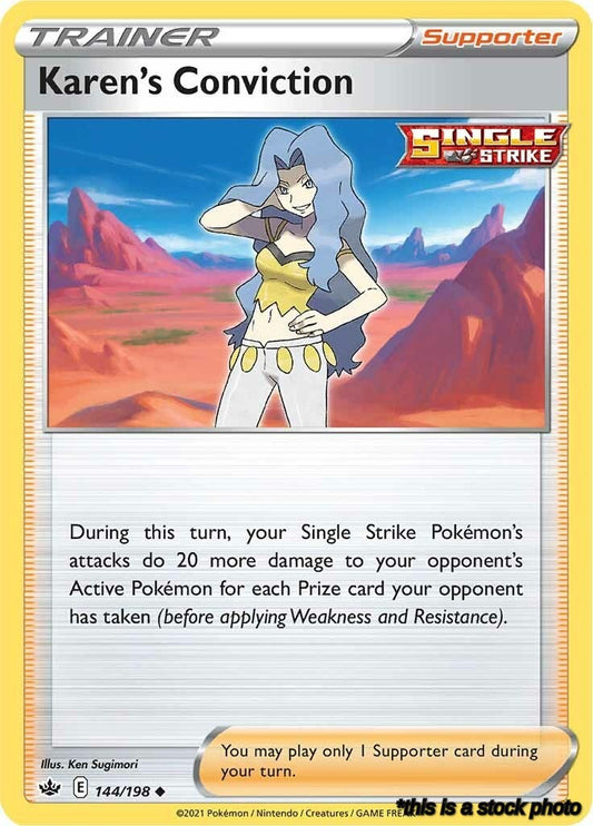 Reverse Holofoil Karen's Conviction [144/198 Heavily Played ]