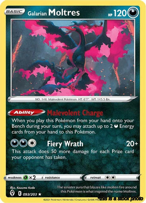 Reverse Holofoil Galarian Moltres [093/203 Near Mint ]