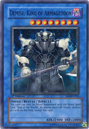 1st Edition Demise, King of Armageddon [SOI-EN035 Near Mint] Super Rare