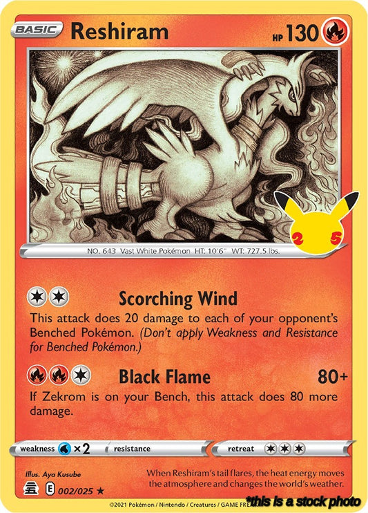 Holofoil Reshiram [002/025 Lightly Played ]