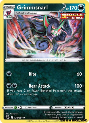 178/264 Grimmsnarl Holo Rare Reverse Holofoil