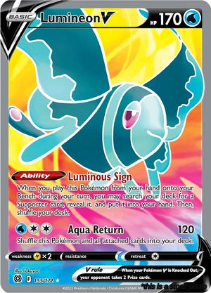 155/172 Lumineon V (Full Art) Ultra Rare Holofoil