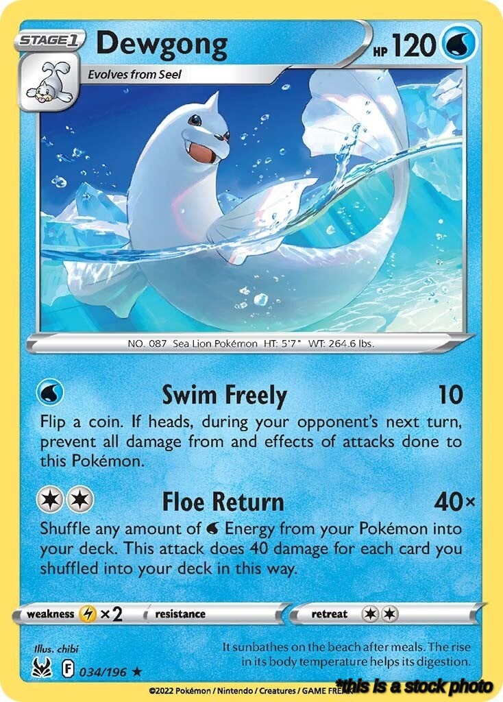 Rare Dewgong [034/196 Near Mint ]
