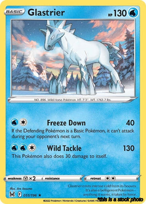 051/196 Glastrier Holo Rare Reverse Holofoil