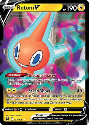 058/196 Rotom V Ultra Rare Holofoil