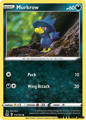 114/196 Murkrow Common Reverse Holofoil