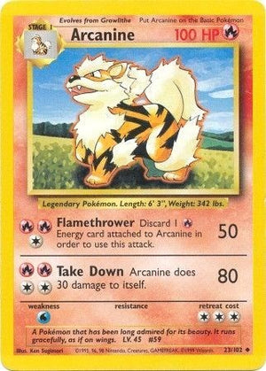 Uncommon Arcanine [023/102 Damaged ]
