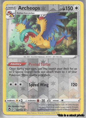 147/195 Archeops Holo Rare Reverse Holofoil
