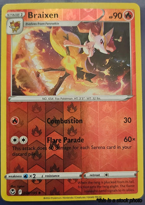 026/195 Braixen Uncommon Reverse Holofoil