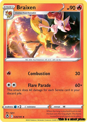 026/195 Braixen Uncommon Normal